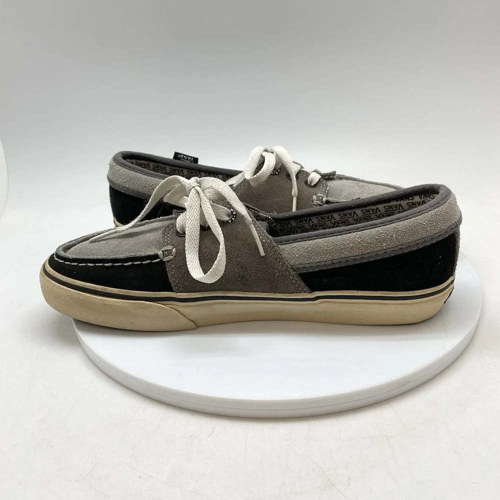 Vans Sneakers Mens 7.5 Chauffeur Boat Shoes Suede‎ Leather Gray Slip On TB5B